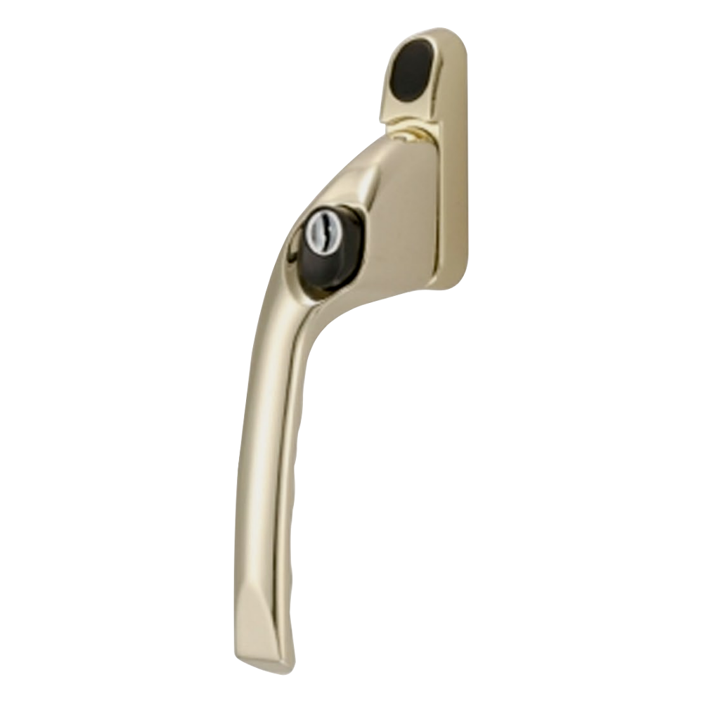 CHAMELEON Offset Locking Window Espag Handle Left Handed - Polished Brass