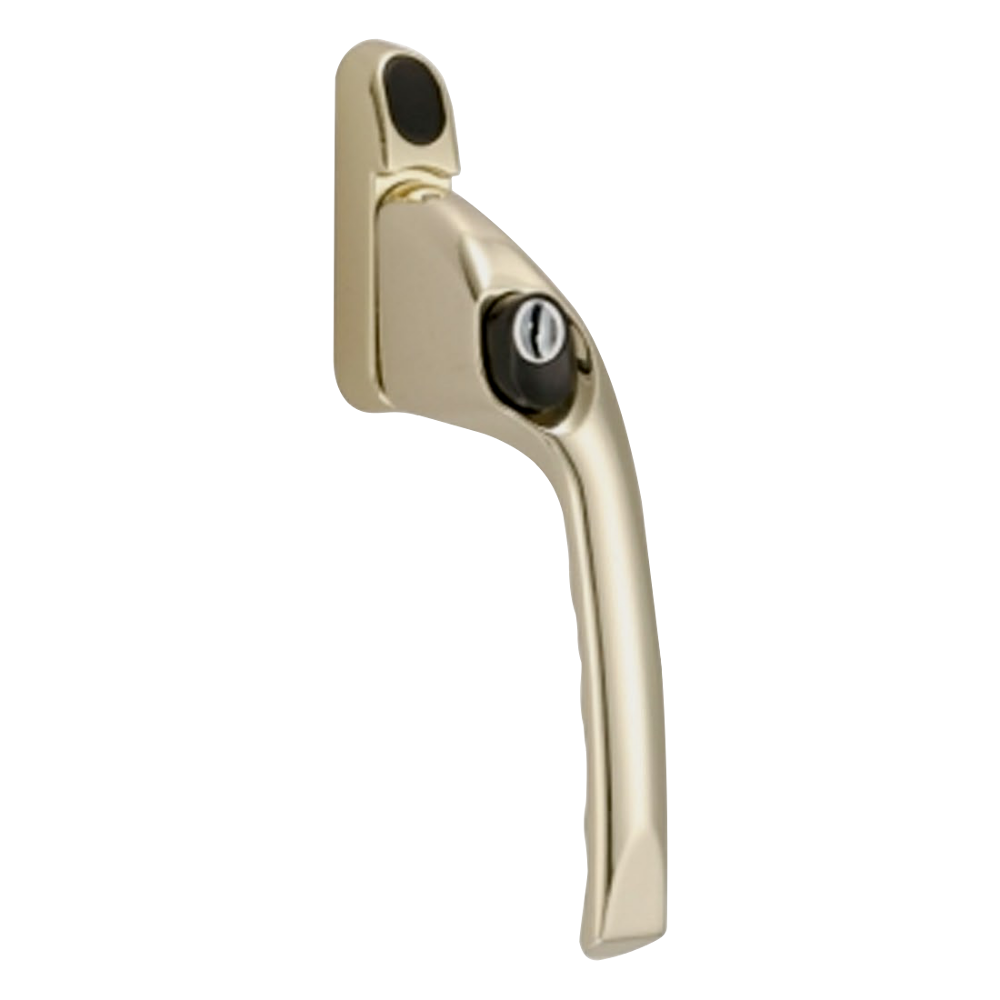 CHAMELEON Offset Locking Window Espag Handle Right Handed - Polished Brass