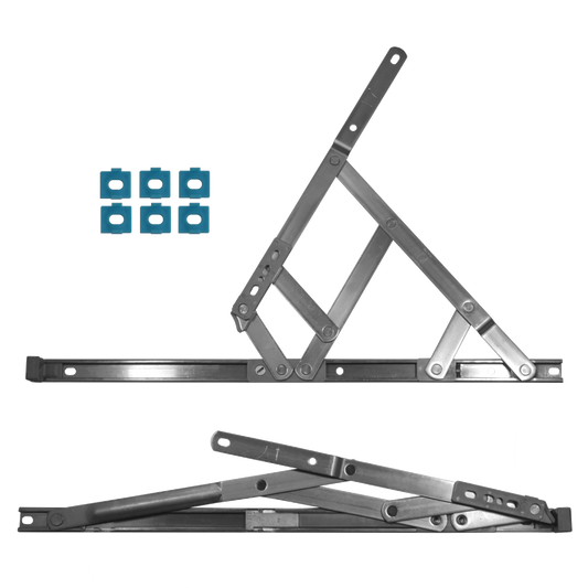 CHAMELEON Side Hung Restricted Friction Hinge With Packers - 13mm - 17mm 400mm x 13mm 17mm Left Handed - Stainless Steel