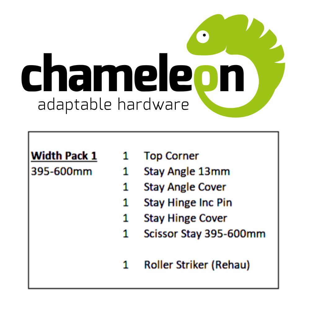 CHAMELEON 13mm Axis Tilt Before Turn Face Fit Width Pack 395mm-600mm Width Pack 1