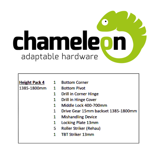 CHAMELEON 13mm Axis Tilt Before Turn Face Fit Height Pack 1385mm-1800mm Height Pack 4