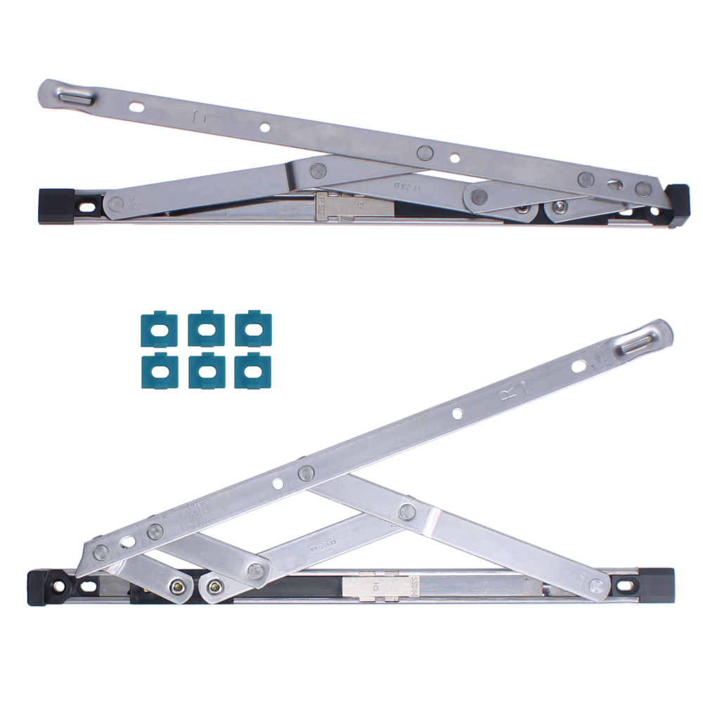 CHAMELEON Restricted Top Hung Friction Hinge Pair With Packers 13mm - 17mm 300mm - Stainless Steel