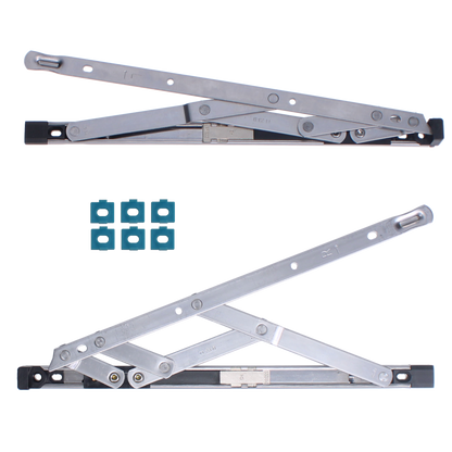 CHAMELEON Restricted Top Hung Friction Hinge Pair With Packers 13mm - 17mm 300mm - Stainless Steel