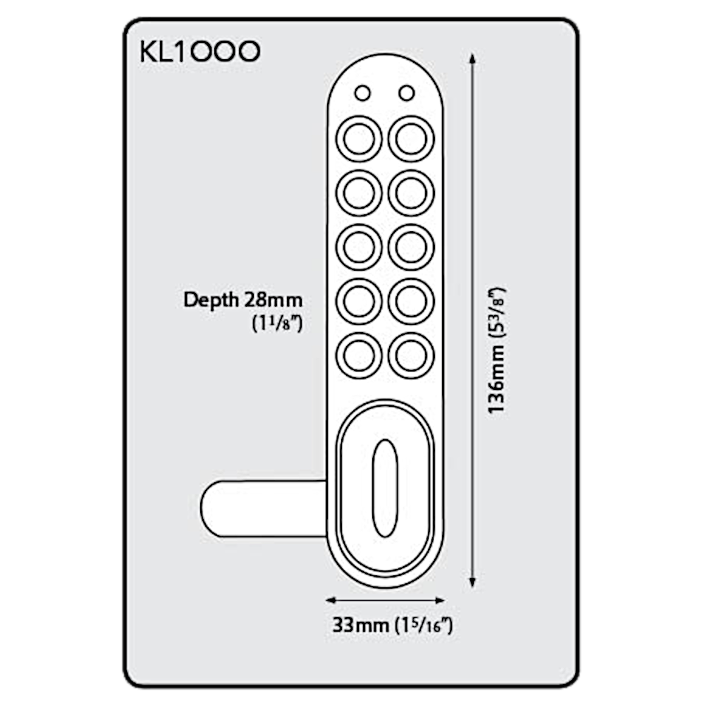 CODELOCKS KL1000 Battery Operated Digital Cabinet Lock