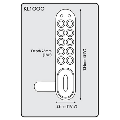 CODELOCKS KL1000 Battery Operated Digital Cabinet Lock