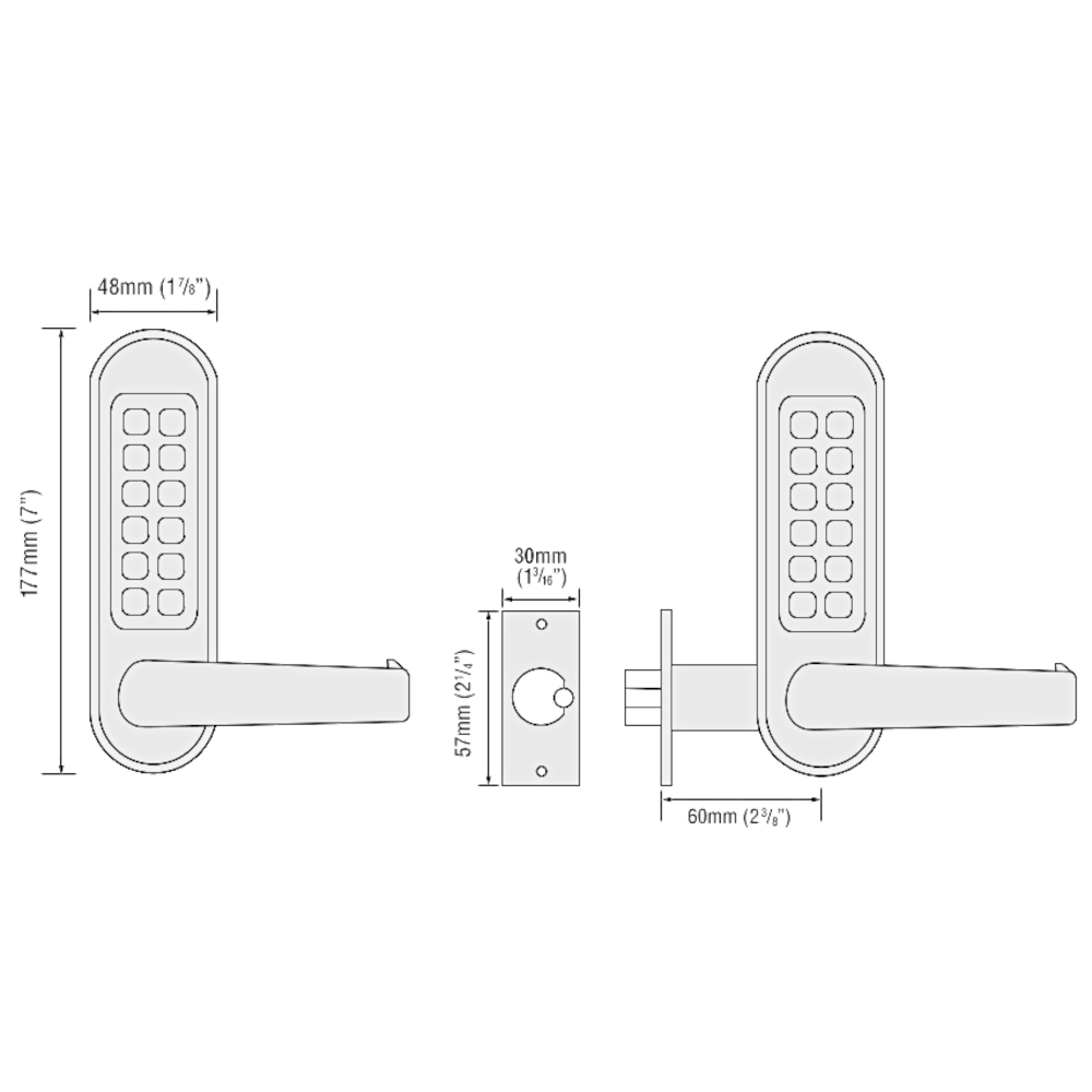 CODELOCKS CL510 / CL515 Digital Lock With Tubular Latch