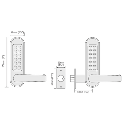 CODELOCKS CL510 / CL515 Digital Lock With Tubular Latch