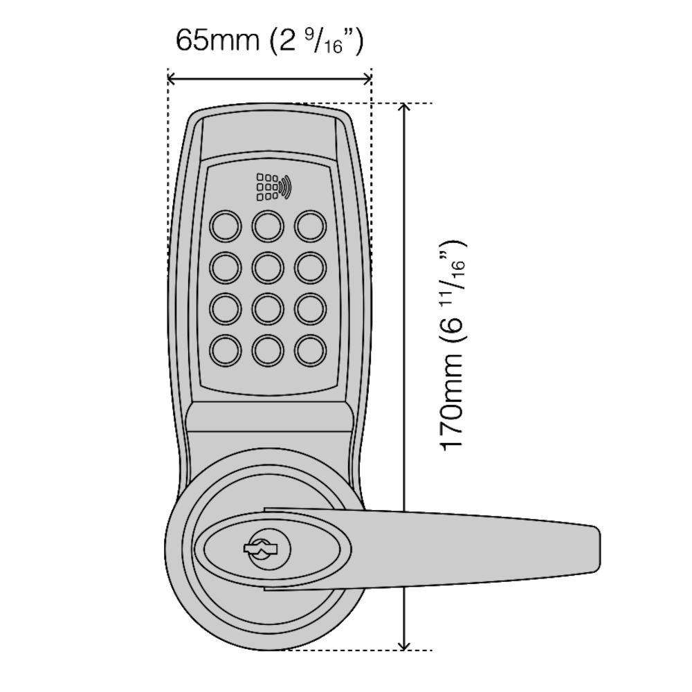 CODELOCKS CL4500 GD BS Smart Glass Door Lock Universal Non Handed Patch Lock