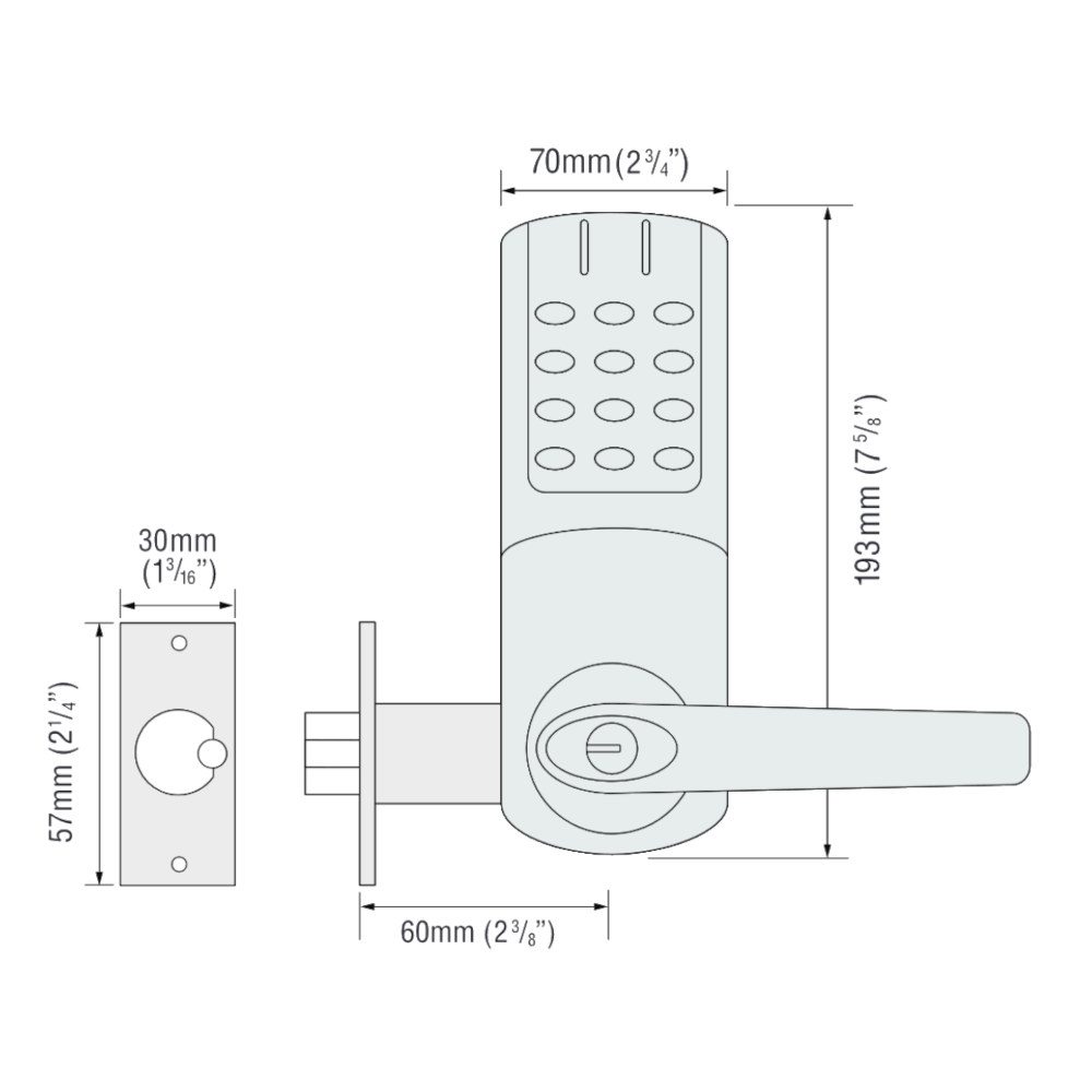 CODELOCKS CL5010N Netcode Battery Operated Digital Lock