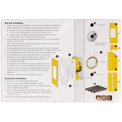 CODELOCKS Fire Intumescent Kit Pack To Suit All Latch Models PFKP LAT