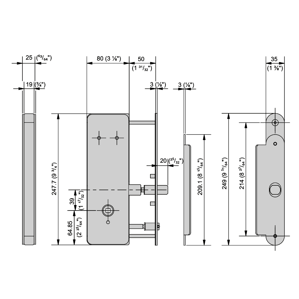 CODELOCKS CL0530 / CL0535 Digital Lock Black Marine Grade with XTD Gate Lock