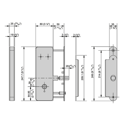 CODELOCKS CL0530 / CL0535 Digital Lock Black Marine Grade with XTD Gate Lock