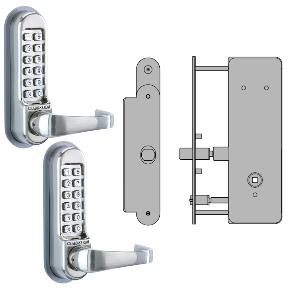 CODELOCKS CL0530 / CL0535 Back To Back Digital Lock Stainless Steel with XTD Gate Lock