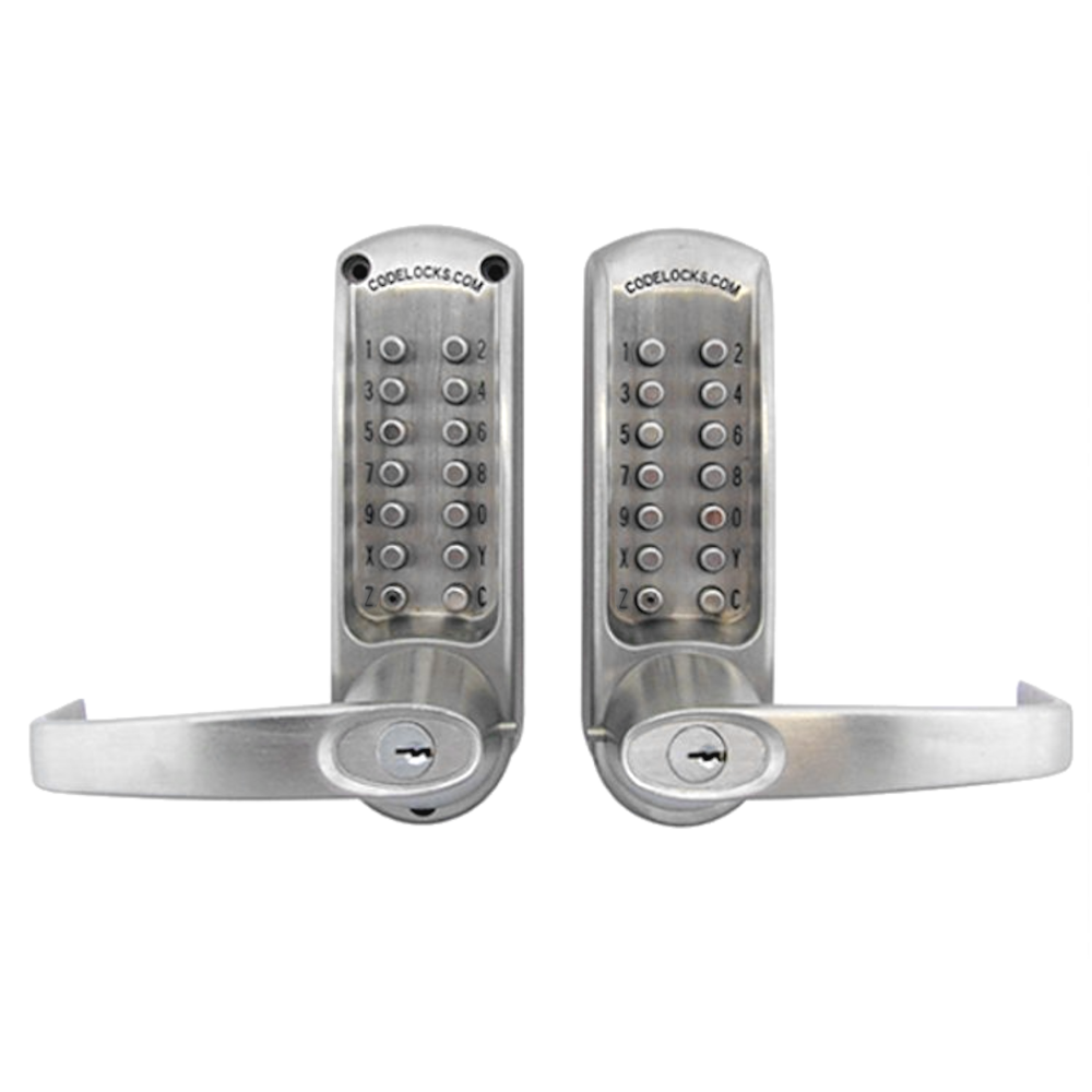 CODELOCKS CL0630 / CL0635 Back To Back Digital Lock Brushed Steel With XTD Gate Lock