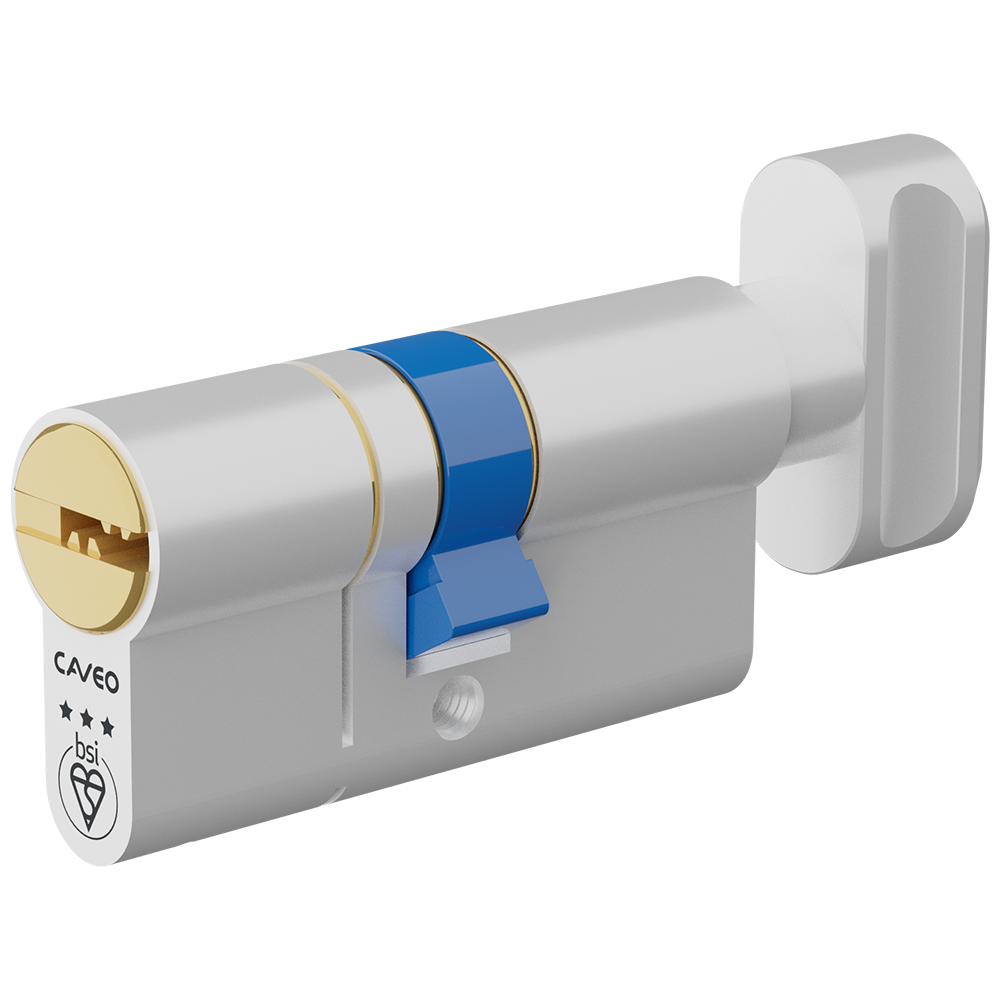 CAVEO TS007 3* Key & Turn Euro Dimple Cylinder 65mm 30Ext/35 25/10/30T Keyed To Differ - Dual Finish