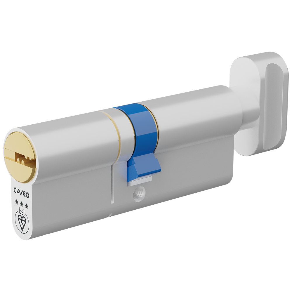 CAVEO TS007 3* Key & Turn Euro Dimple Cylinder 80mm 40Ext/40 35/10/35T Keyed To Differ - Dual Finish