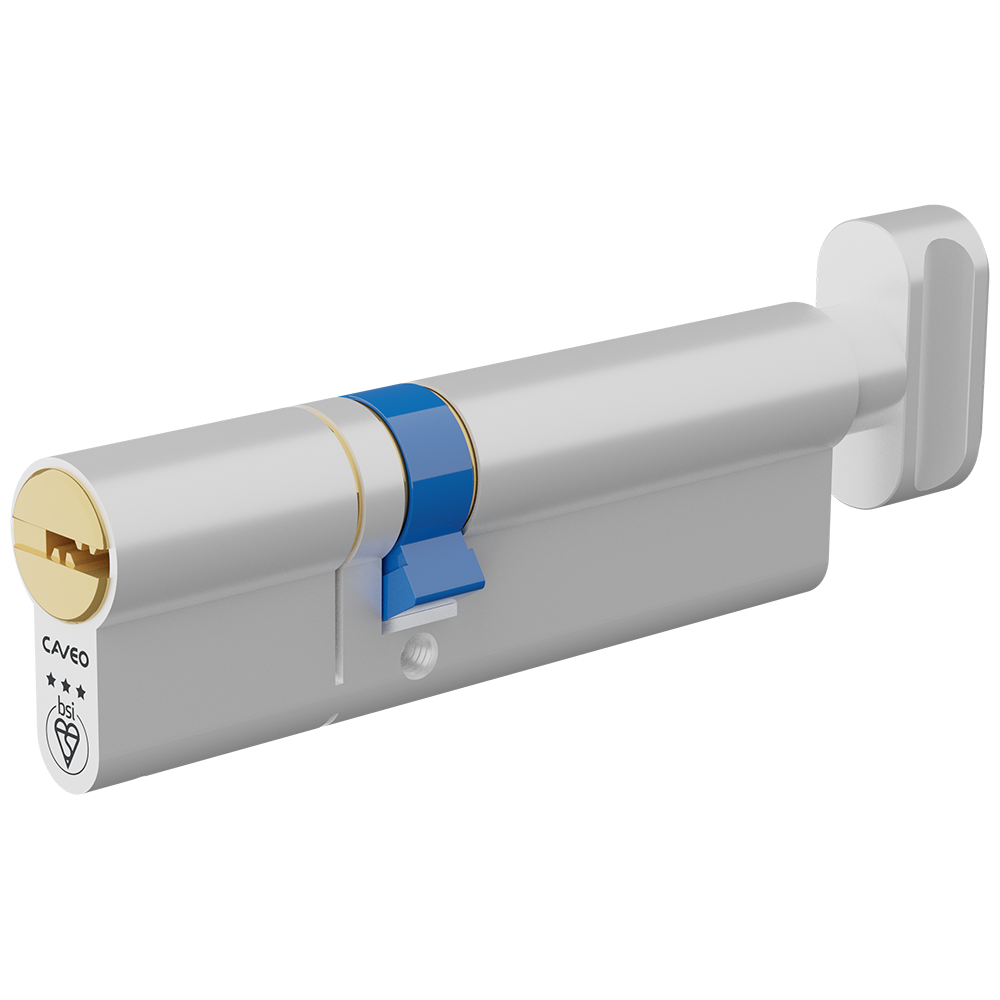 CAVEO TS007 3* Key & Turn Euro Dimple Cylinder 100mm 40Ext/60 35/10/55T Keyed To Differ - Dual Finish