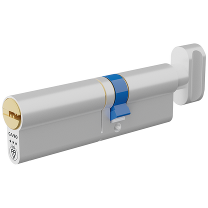 CAVEO TS007 3* Key & Turn Euro Dimple Cylinder 100mm 60Ext/40 55/10/35T Keyed To Differ - Dual Finish