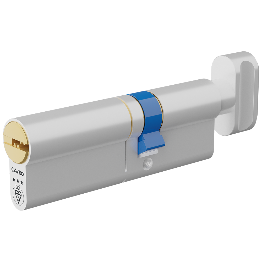 CAVEO TS007 3* Key & Turn Euro Dimple Cylinder 90mm 55Ext/35 50/10/30T Keyed To Differ - Dual Finish