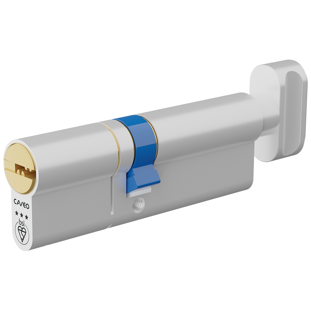 CAVEO TS007 3* Key & Turn Euro Dimple Cylinder 90mm 40Ext/50 35/10/45T Keyed To Differ - Dual Finish