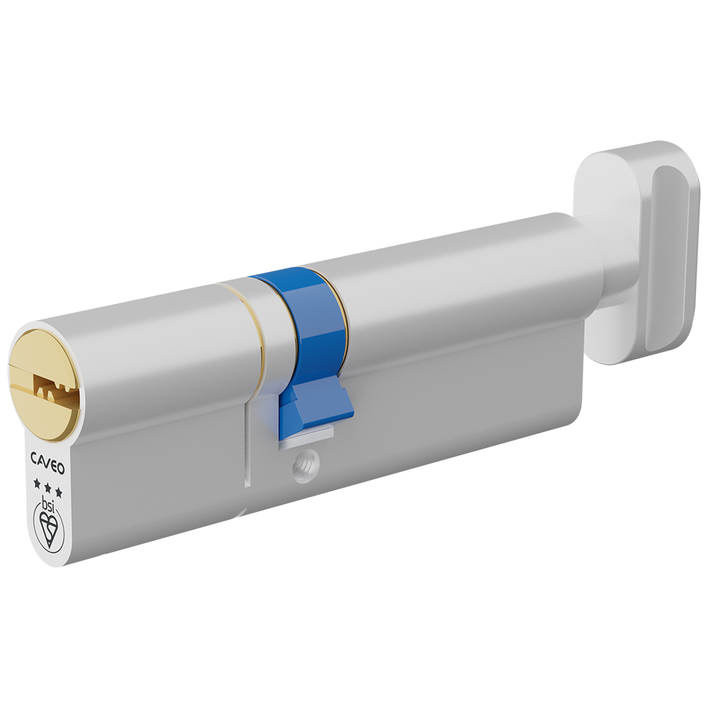 CAVEO TS007 3* Key & Turn Euro Dimple Cylinder 95mm 40Ext/55 35/10/50T Keyed To Differ - Dual Finish