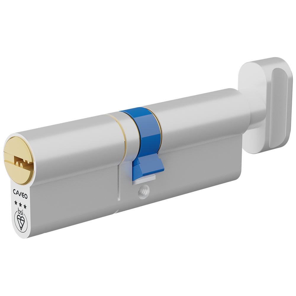 CAVEO TS007 3* Key & Turn Euro Dimple Cylinder 90mm 45Ext/45 40/10/40T Keyed To Differ - Dual Finish