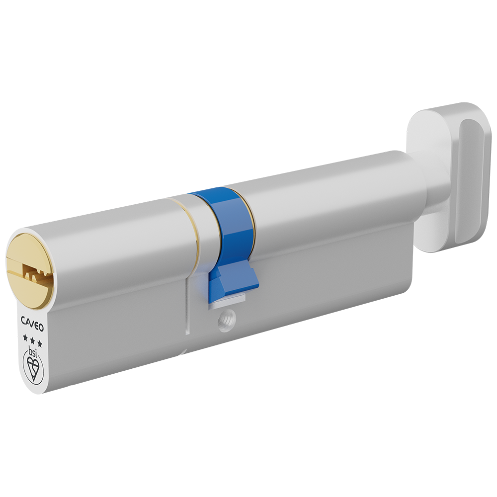 CAVEO TS007 3* Key & Turn Euro Dimple Cylinder 100mm 45Ext/55 40/10/50T Keyed To Differ - Dual Finish