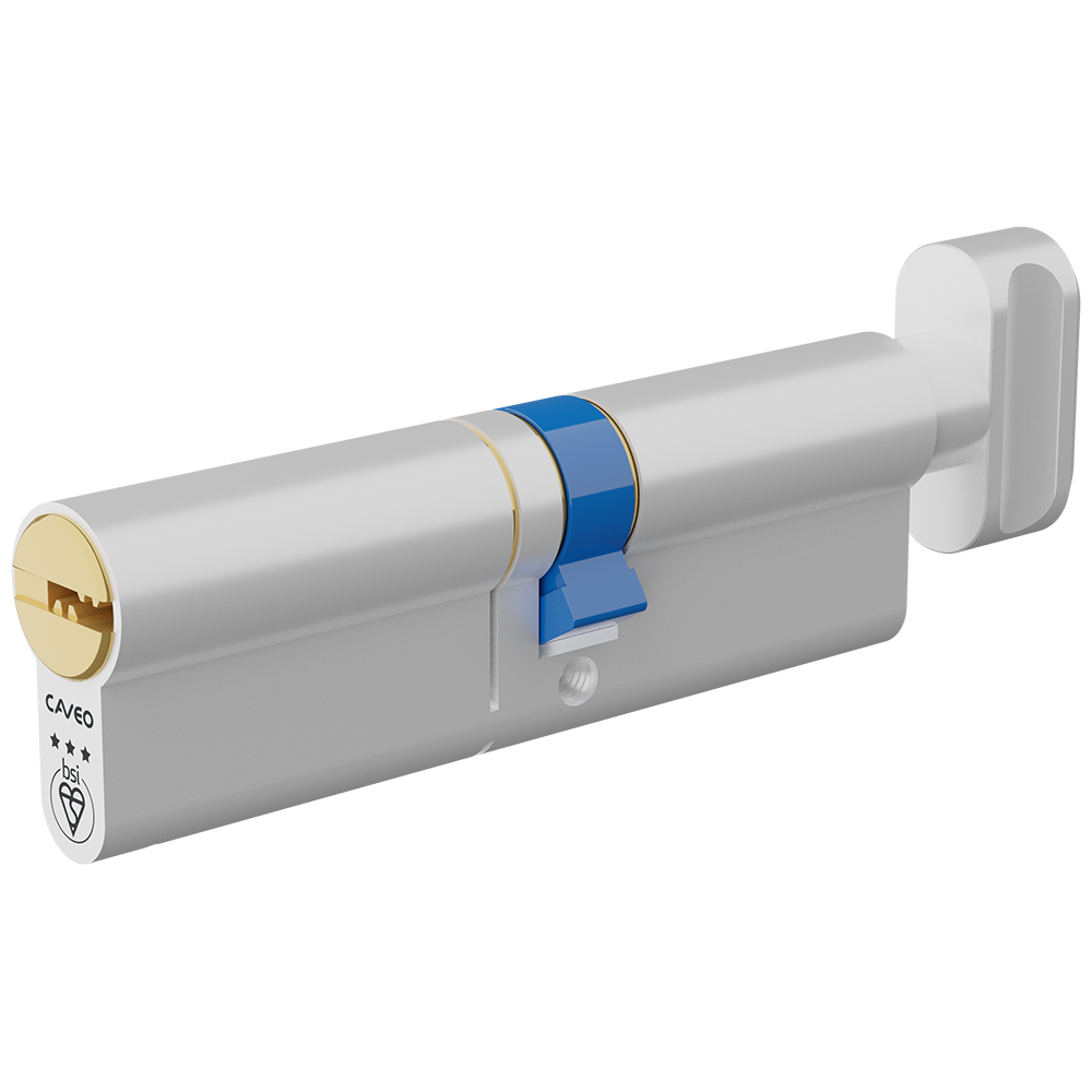 CAVEO TS007 3* Key & Turn Euro Dimple Cylinder 100mm 55Ext/45 50/10/40T Keyed To Differ - Dual Finish