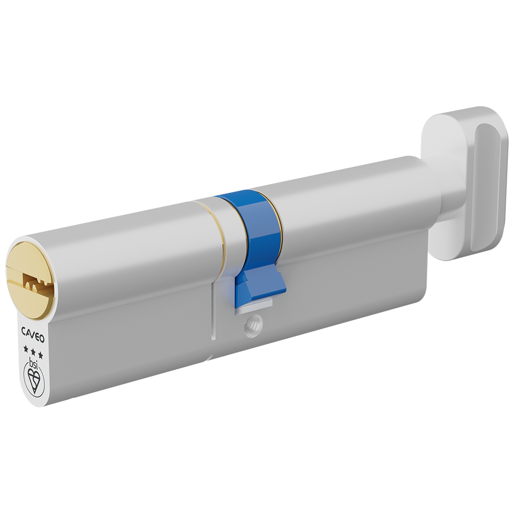 CAVEO TS007 3* Key & Turn Euro Dimple Cylinder 100mm 50Ext/50 45/10/45T Keyed To Differ - Dual Finish