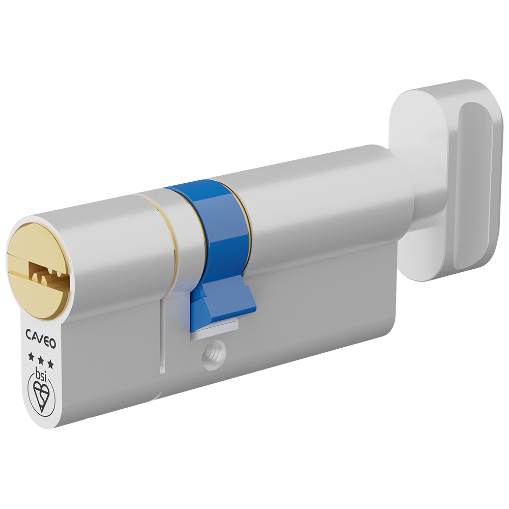 CAVEO TS007 3* Key & Turn Euro Dimple Cylinder 70mm 30Ext/40 25/10/35T Keyed To Differ - Dual Finish