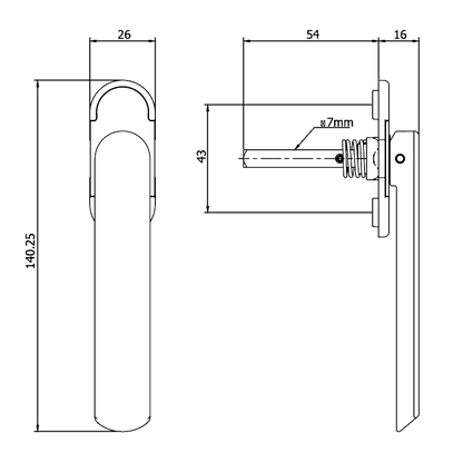 DEBAR Velte Bi-Fold Door Handle Non Locking