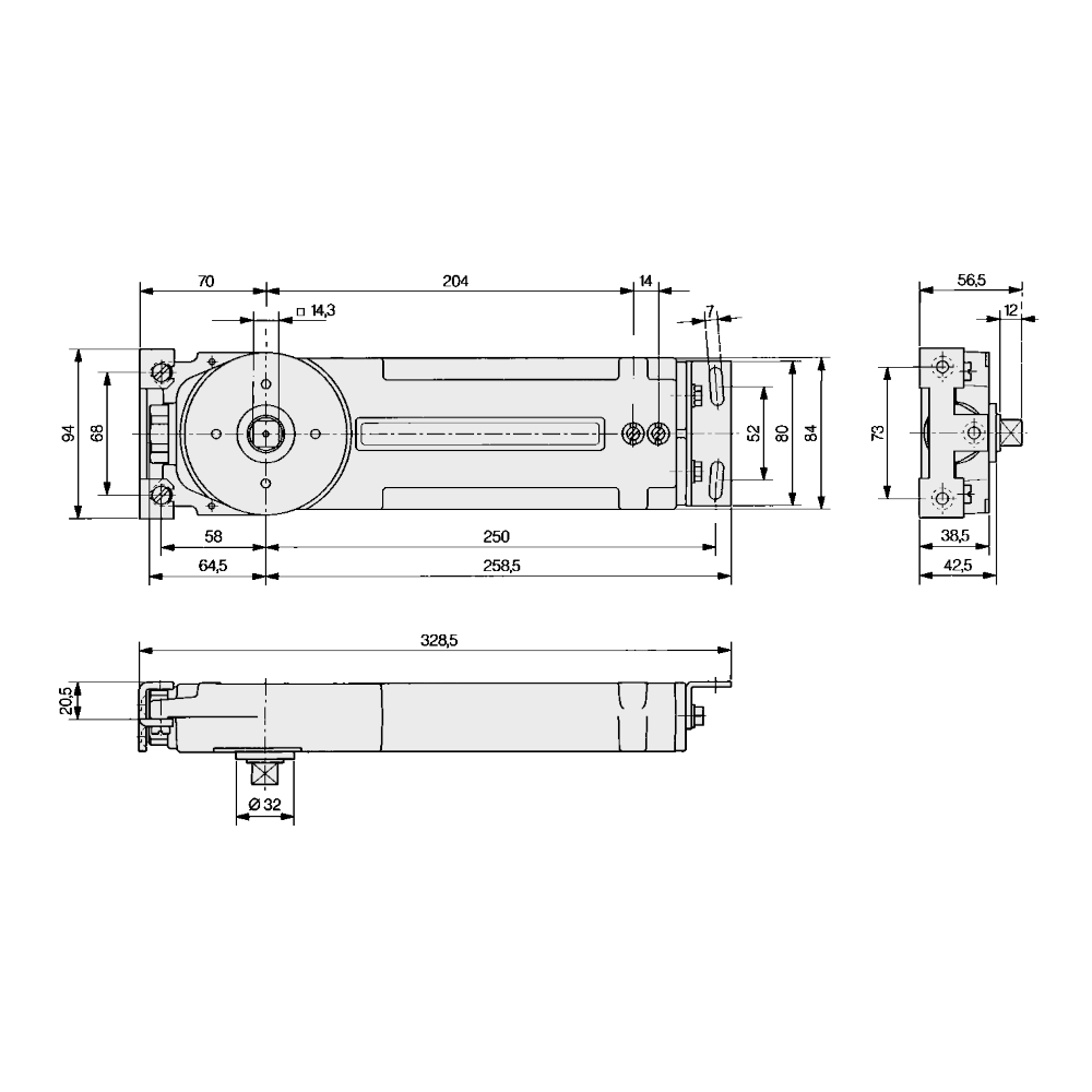 DORMAKABA RTS85 Size 3 Transom Door Closer