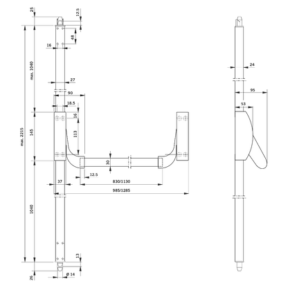 DORMAKABA PHA2220 Standard Panic Bolt