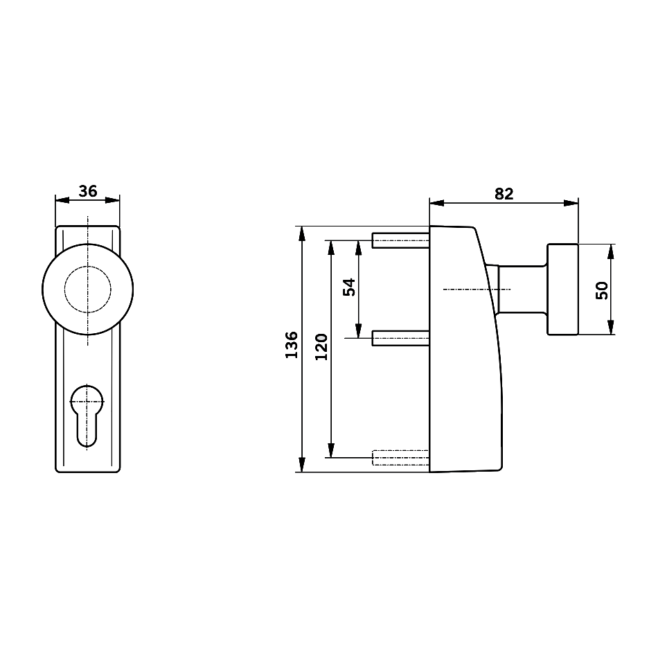 DORMAKABA PHT 06 Knob Operated Outside Access Device