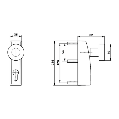 DORMAKABA PHT 06 Knob Operated Outside Access Device