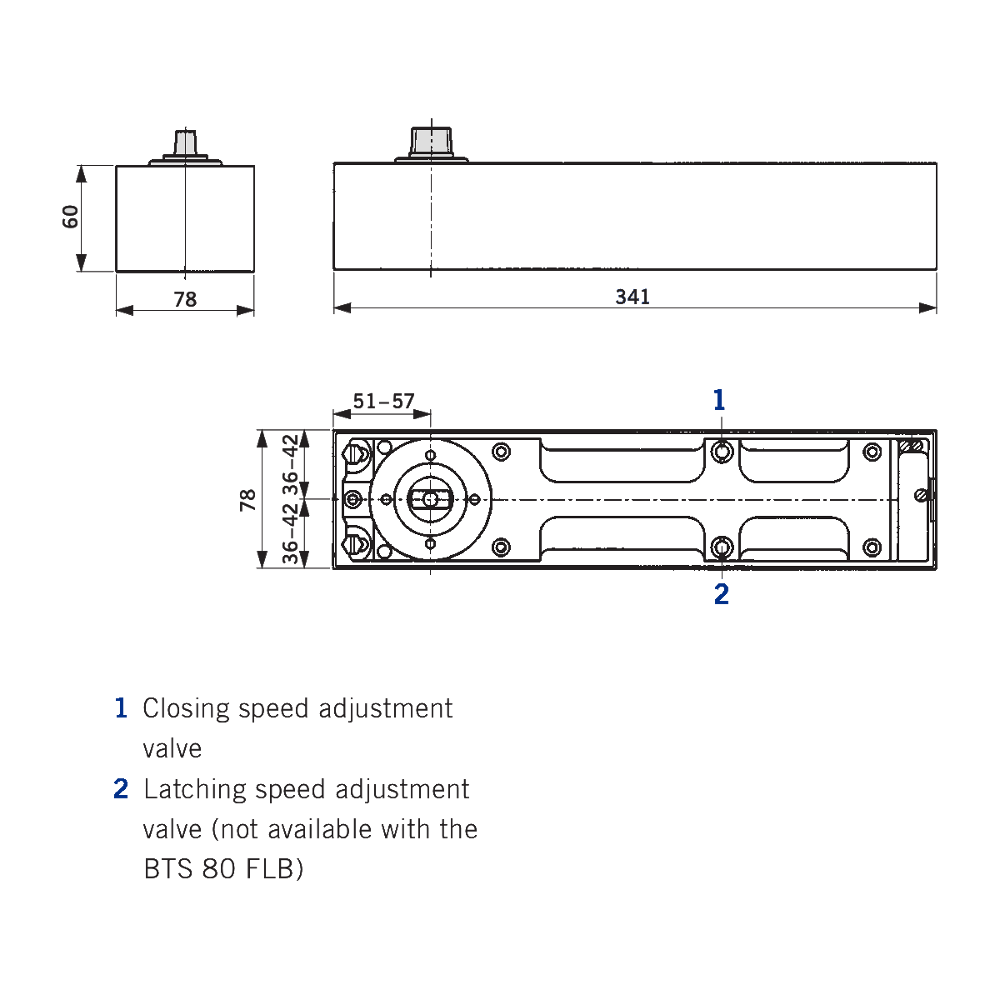 DORMAKABA BTS80F Floor Spring Door Closer