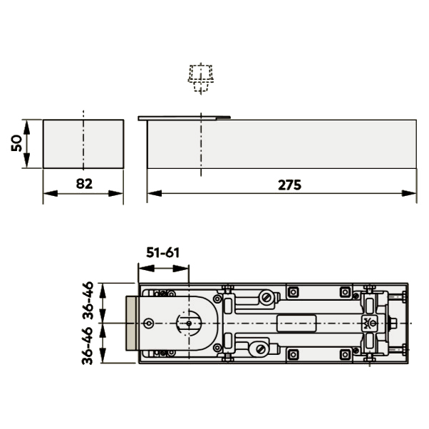 DORMAKABA BTS75R Floor Spring Door Closer