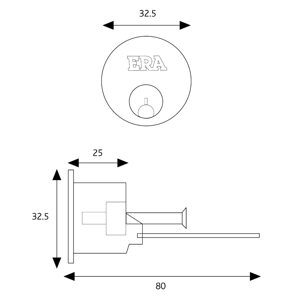 ERA 863 5-Pin Rim Cylinder