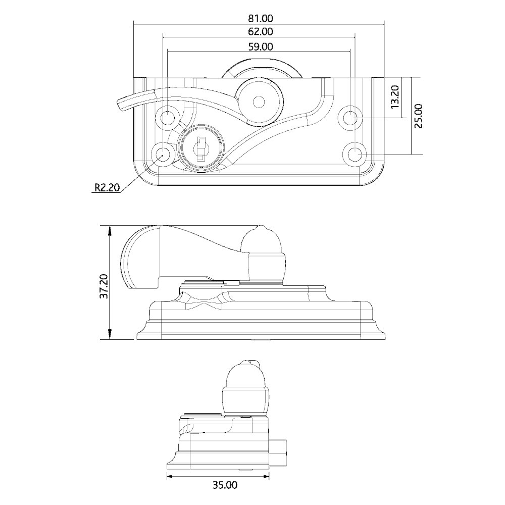 ERA High Security Heritage Lever Cam Lock