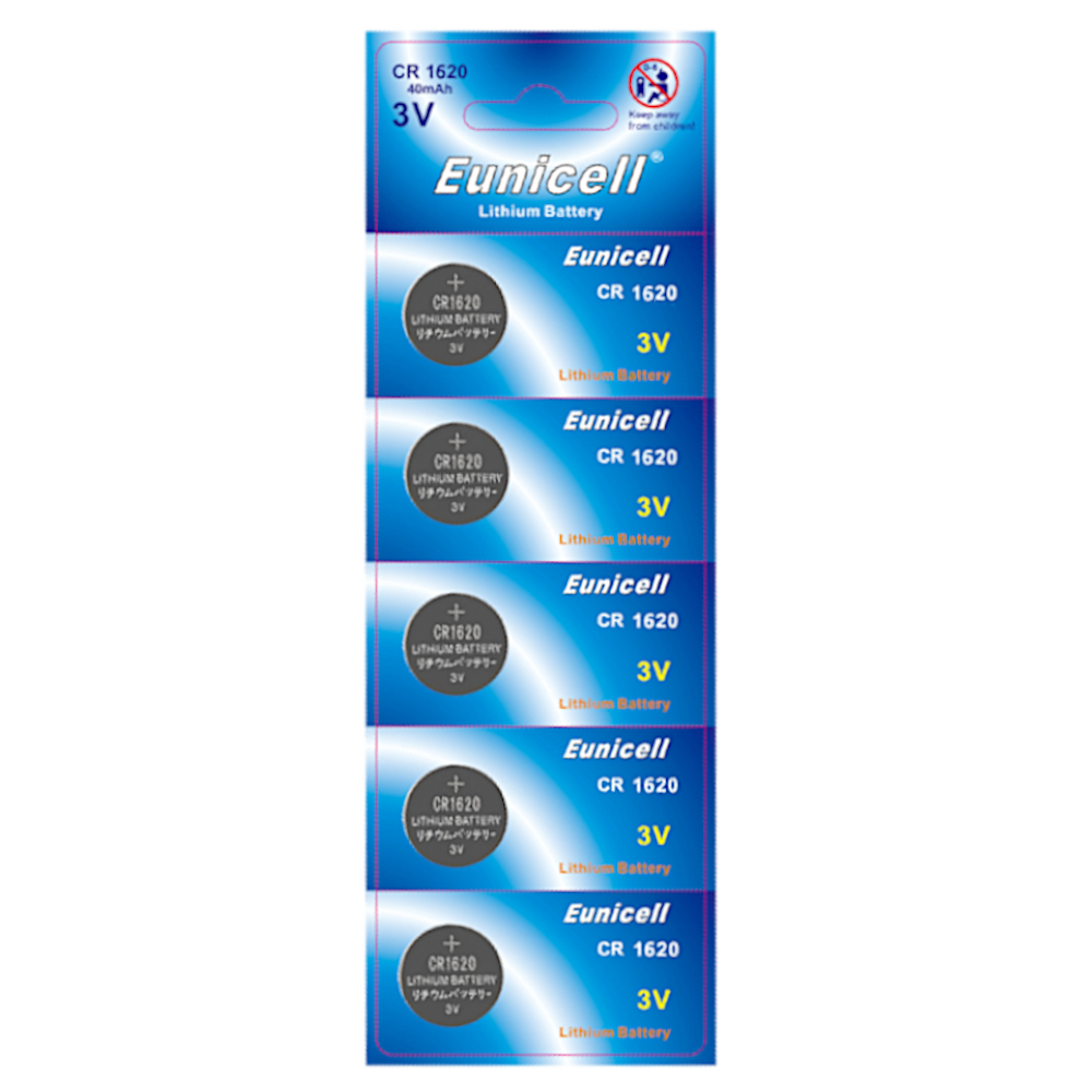 EUNICELL 3V CR1620 Button Cell Battery (5 PER CARD)