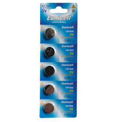 EUNICELL 3V CR1632 Button Cell Battery (5 PER CARD)