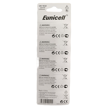 EUNICELL 3V CR1632 Button Cell Battery (5 PER CARD)