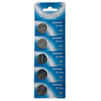 EUNICELL 3V CR2016 Button Cell Battery (5 PER CARD)