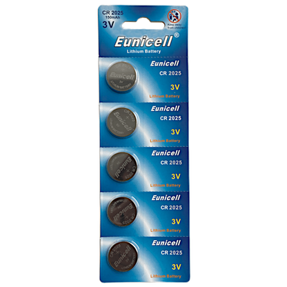 EUNICELL 3V CR2025 Button Cell Battery (5 PER CARD)