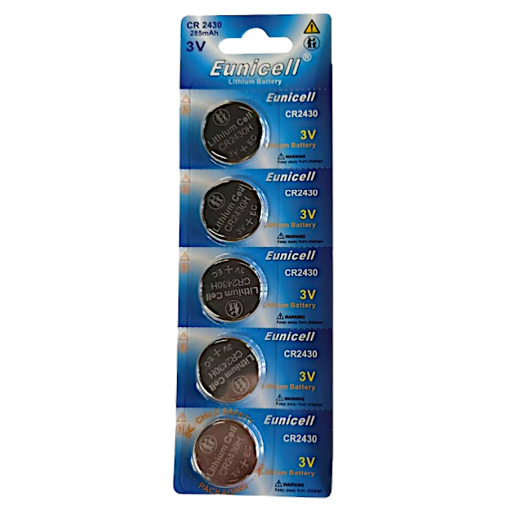 EUNICELL 3V CR2430 Button Cell Battery (5 PER CARD)