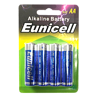 EUNICELL AA 1.5V Alkaline Batteries (4 PER CARD)