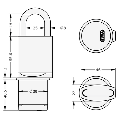 EVVA AirKey Proximity Open Shackle Padlock