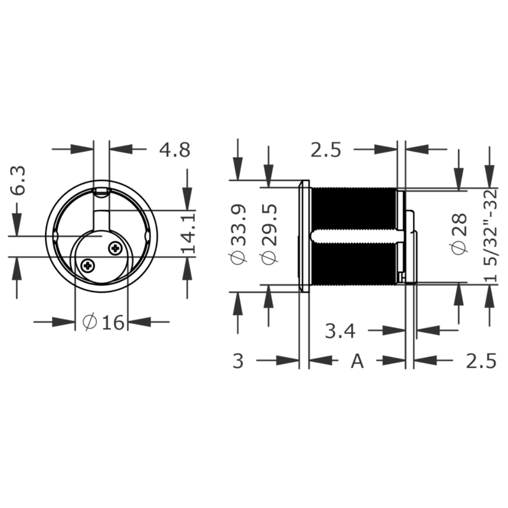 EVVA ICS RM2 Screw-In Cylinder Keyed To Differ