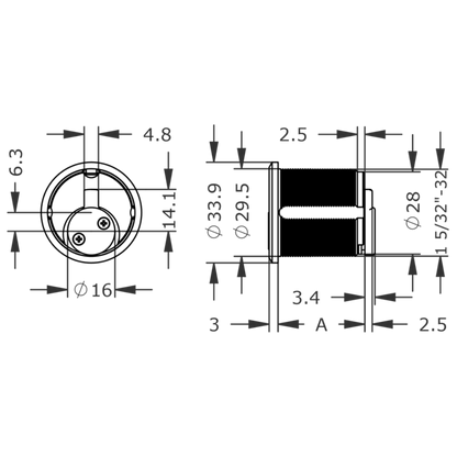 EVVA ICS RM2 Screw-In Cylinder Keyed To Differ