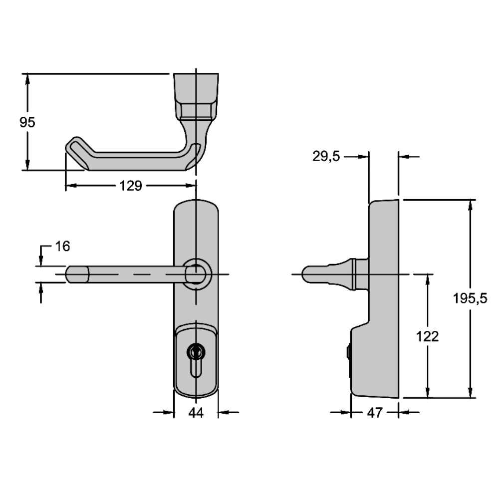 EXIDOR 425 EC Lever Operated Outside Access Device